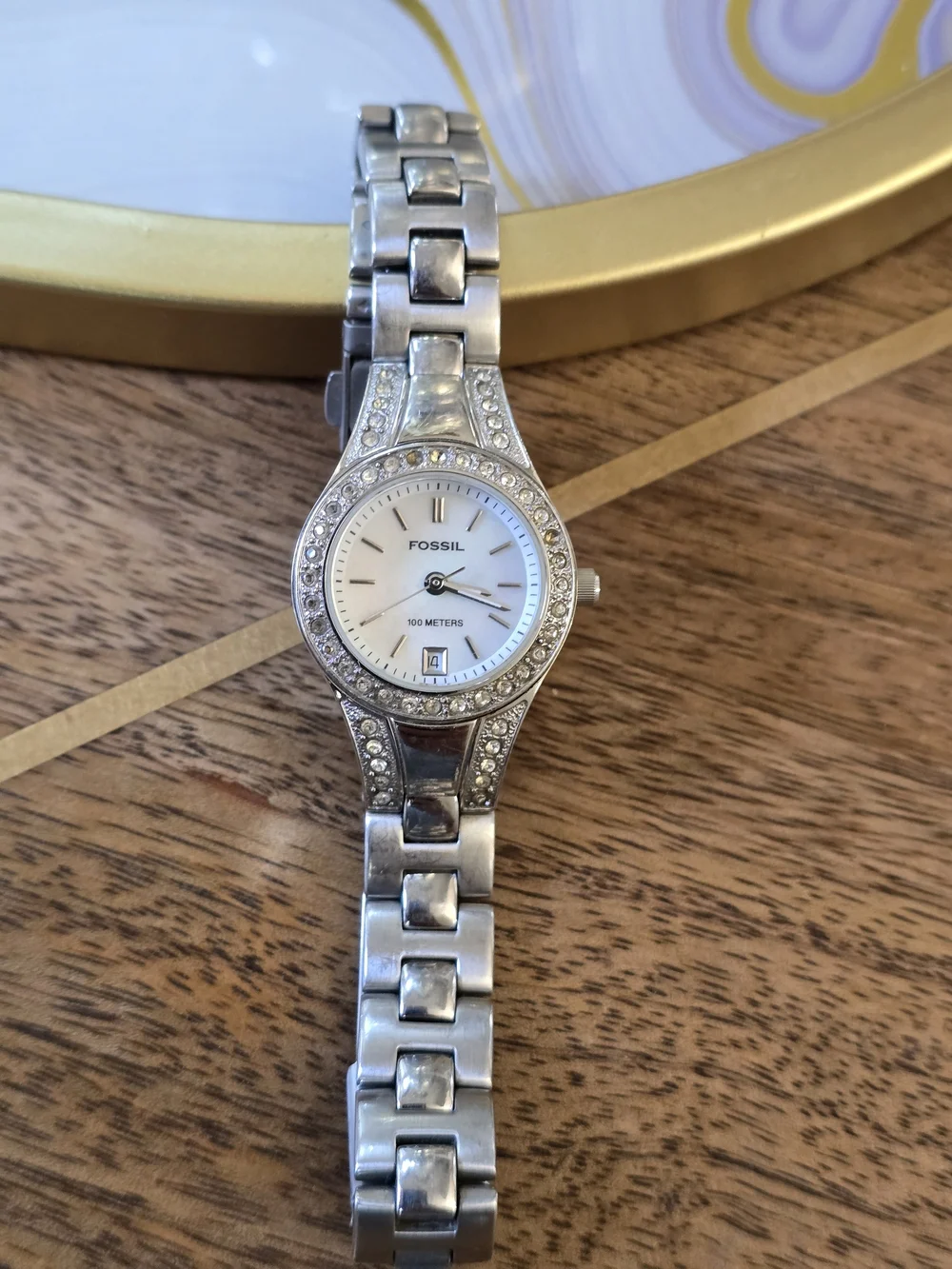 Fossil Women’s Silver Crystal Accent Stainless Steel Watch - Silver